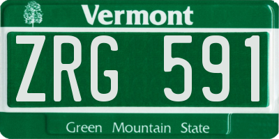 VT license plate ZRG591
