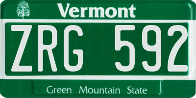 VT license plate ZRG592