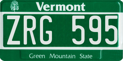 VT license plate ZRG595