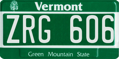 VT license plate ZRG606
