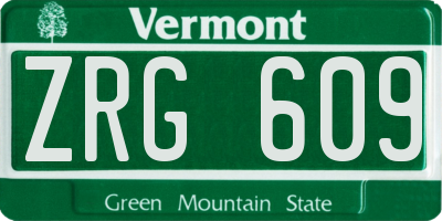 VT license plate ZRG609