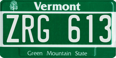 VT license plate ZRG613