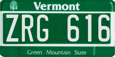 VT license plate ZRG616