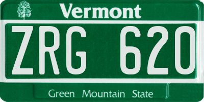 VT license plate ZRG620