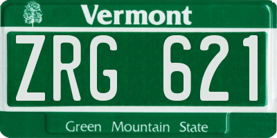 VT license plate ZRG621