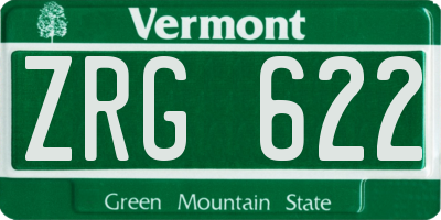VT license plate ZRG622