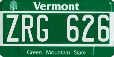 VT license plate ZRG626