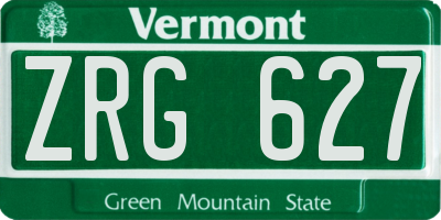 VT license plate ZRG627