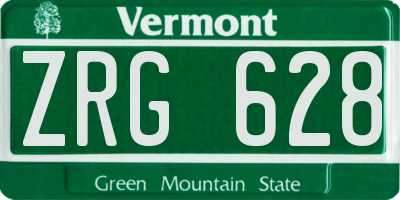 VT license plate ZRG628