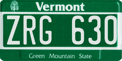 VT license plate ZRG630