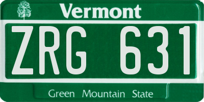 VT license plate ZRG631