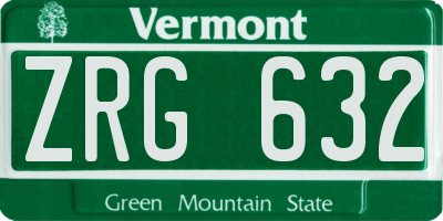 VT license plate ZRG632
