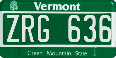 VT license plate ZRG636