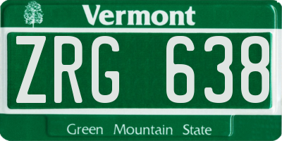 VT license plate ZRG638