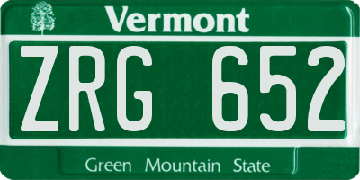 VT license plate ZRG652