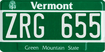 VT license plate ZRG655