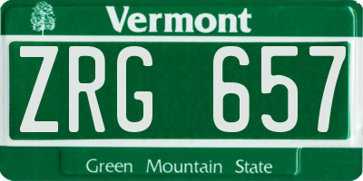 VT license plate ZRG657
