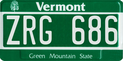 VT license plate ZRG686