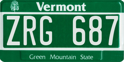 VT license plate ZRG687