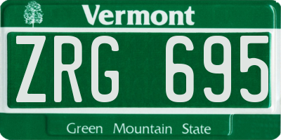 VT license plate ZRG695