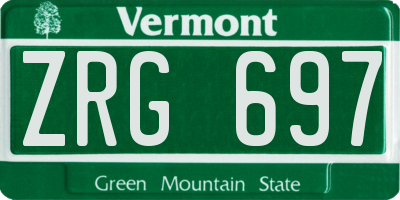 VT license plate ZRG697