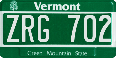 VT license plate ZRG702