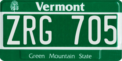 VT license plate ZRG705