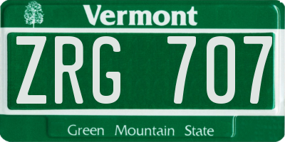 VT license plate ZRG707