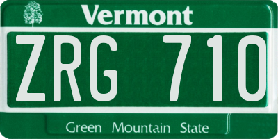 VT license plate ZRG710