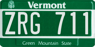 VT license plate ZRG711