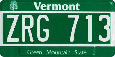 VT license plate ZRG713
