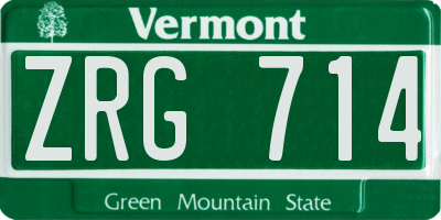 VT license plate ZRG714