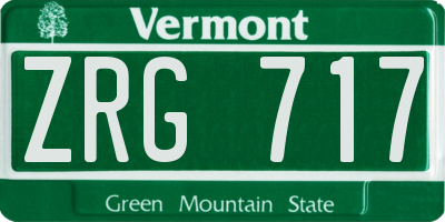 VT license plate ZRG717