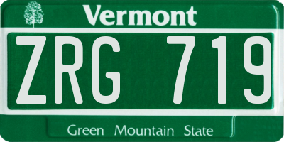 VT license plate ZRG719