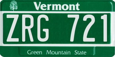 VT license plate ZRG721