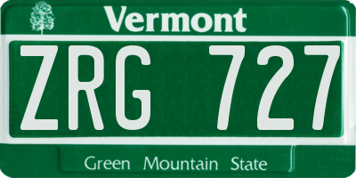 VT license plate ZRG727