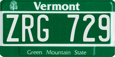 VT license plate ZRG729