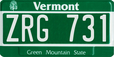 VT license plate ZRG731