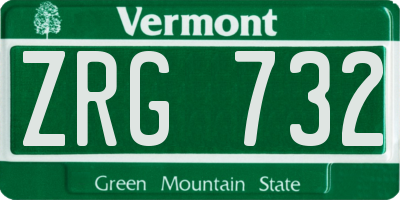 VT license plate ZRG732