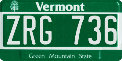 VT license plate ZRG736