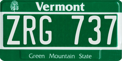 VT license plate ZRG737