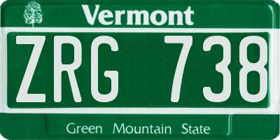 VT license plate ZRG738