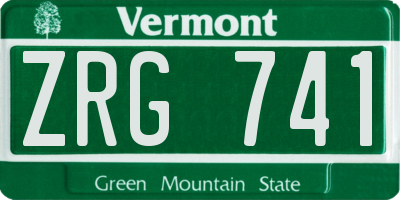 VT license plate ZRG741