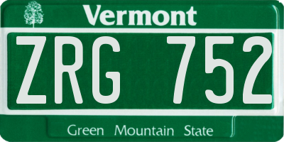 VT license plate ZRG752