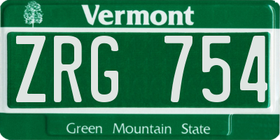 VT license plate ZRG754