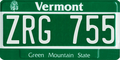 VT license plate ZRG755