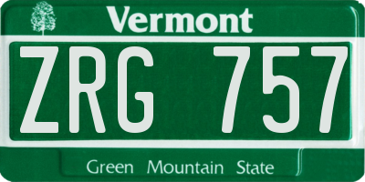 VT license plate ZRG757
