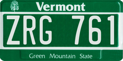 VT license plate ZRG761