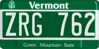 VT license plate ZRG762