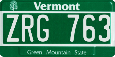 VT license plate ZRG763